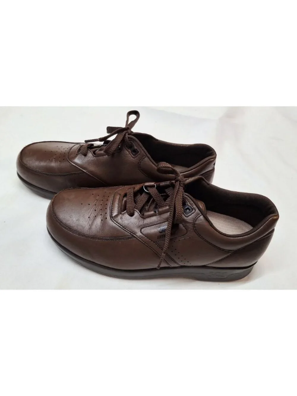 SAS Time Out Mens Brown Leather Comfort Shoes 10.5 WW Wide Width Lace-Up Durable